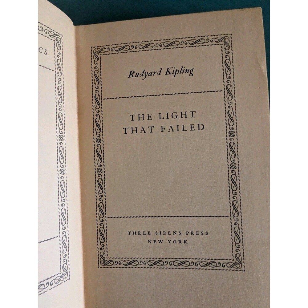 Rare 1930 The Light That Failed Three Sirens Press VTG Rudyard Kipling Hardcover - Picture 6 of 11